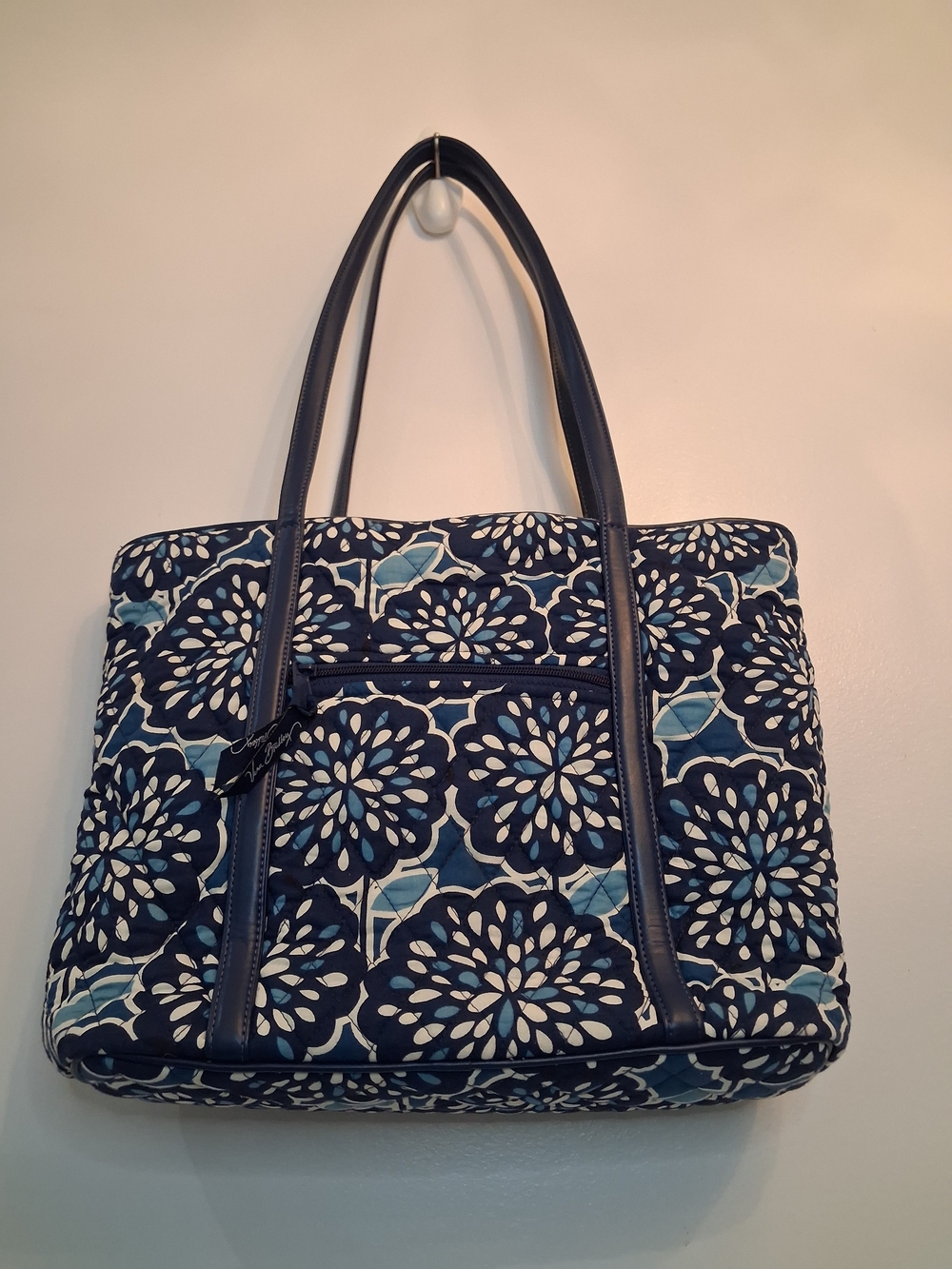 Vera Bradley Navy and Light Blue Quilted Floral Tote